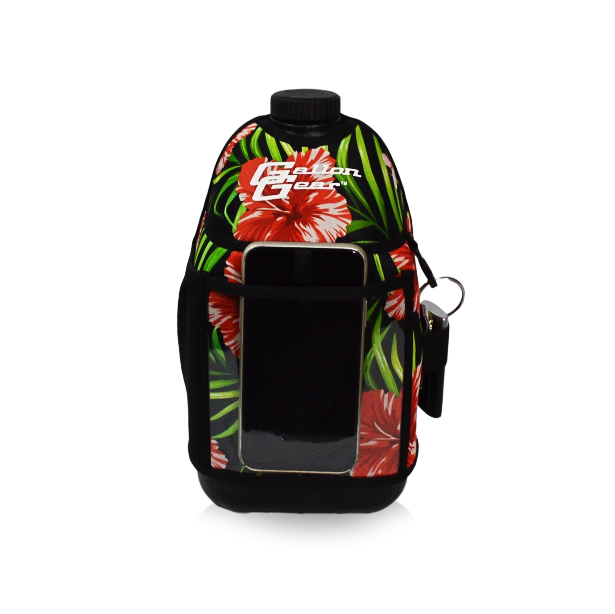 Black Floral Half Gallon Gear Fitness Hydration Cover