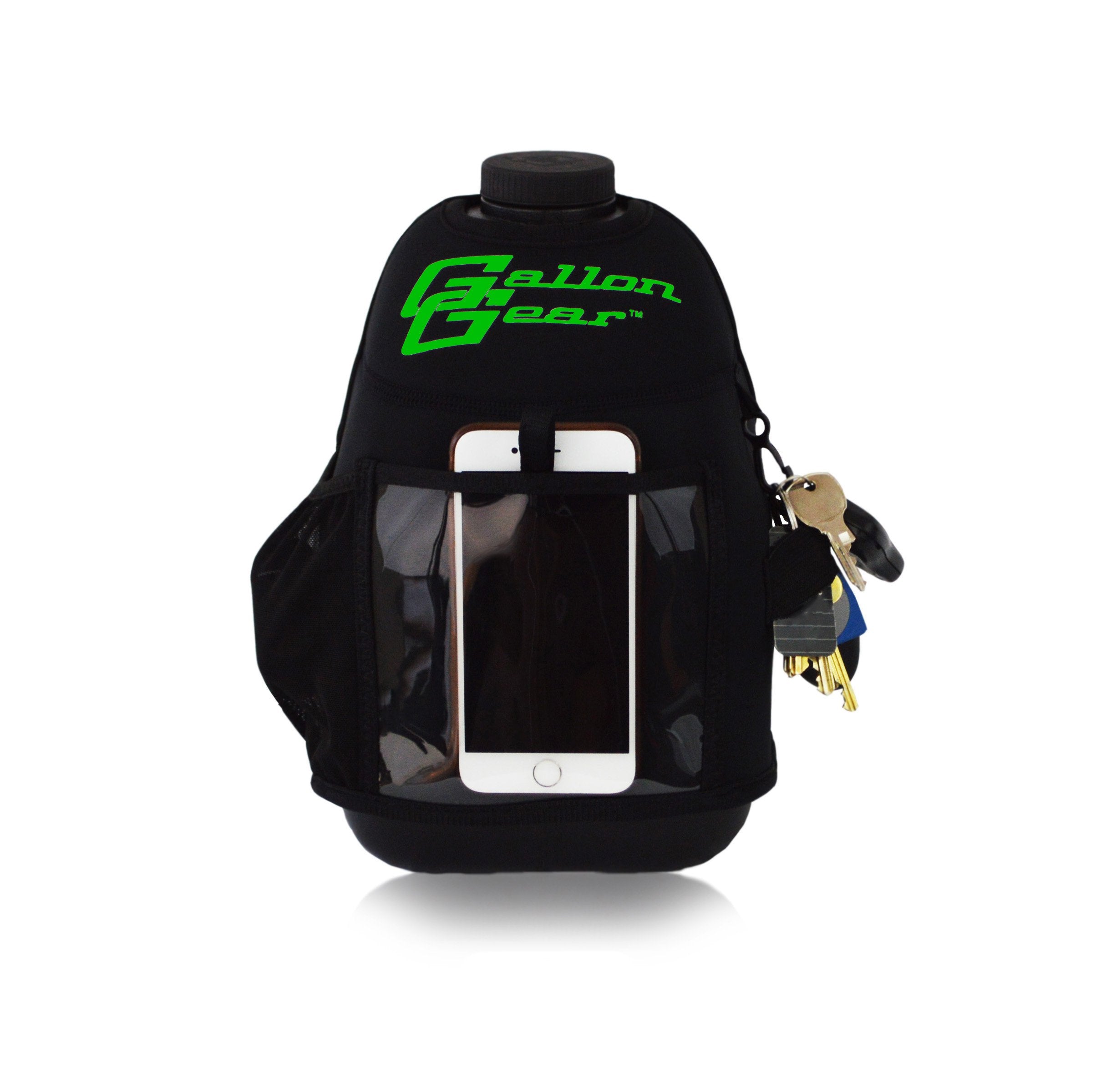 Black with Green Logo Gallon Gear Fitness Hydration Cover