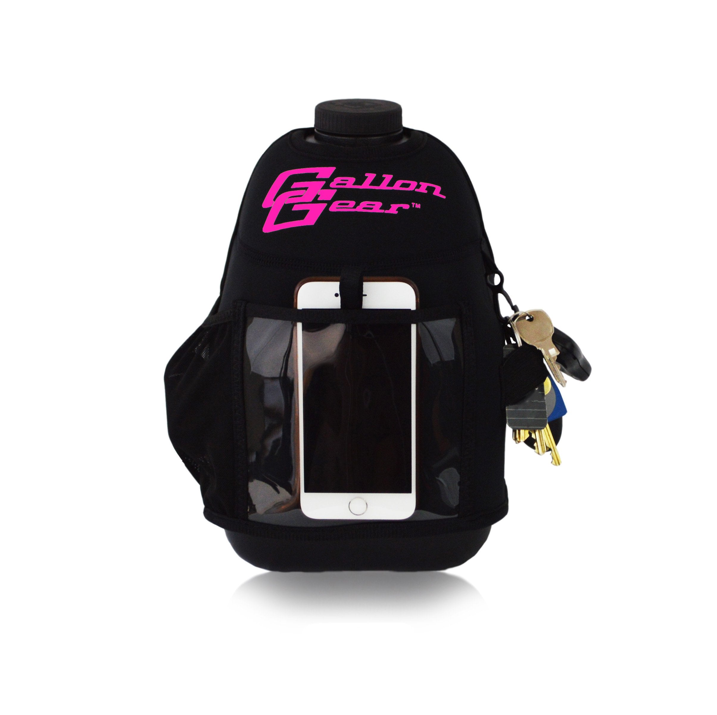 Black with Pink Logo Gallon Gear Fitness Hydration Cover